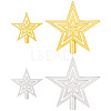 AHADERMAKER 4Pcs 4 Style Plastic Christmas Treetop Star Ornament AJEW-GA0006-07-1