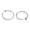 Tarnish Resistant 304 Stainless Steel Retractable Clip-on Hoop Earrings STAS-O135-01G-2