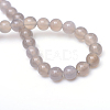 Round Natural Grey Agate Bead Strands X-G-R345-4mm-07-3