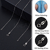 Anti-Tarnish Beebeecraft 2Pcs Rhodium Plated 925 Sterling Silver Coreana Chain Necklaces Set STER-BBC0006-13B-4