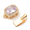 Brass Micro Pave Cubic Zirconia Box Clasps KK-C080-13G-02-2