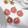 Golden Plated Alloy Enamel Charms ENAM-S118-08F-5