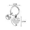 4Pcs Stainless Steel Heart Lettering Pendants Keychain KEYC-UN0001-19-2