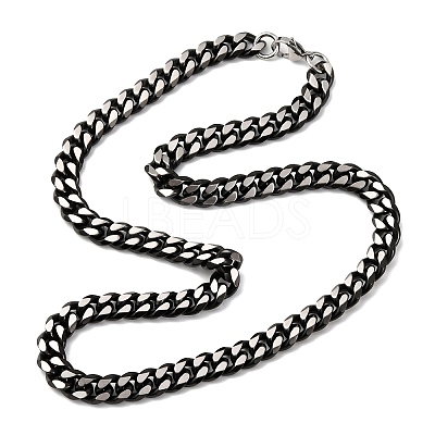 10MM 304 Stainless Steel Cuban Link Chain Necklaces NJEW-C099-04A-02-1