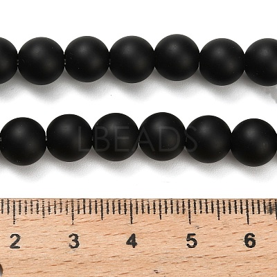 Natural Black Onyx(Dyed & Heated) Beads Strands X-G-Z024-01B-01-1