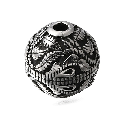 Engraved 304 Stainless Steel Beads STAS-H263-17AS-13-1