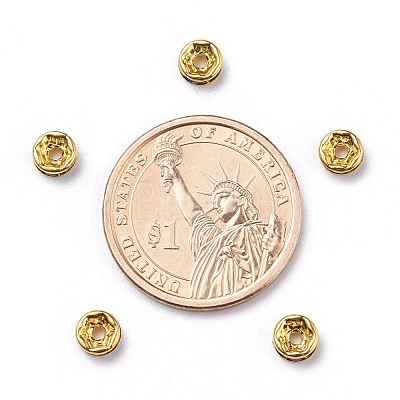 Brass Grade A Rhinestone Spacer Beads RSB036NF-04G-1