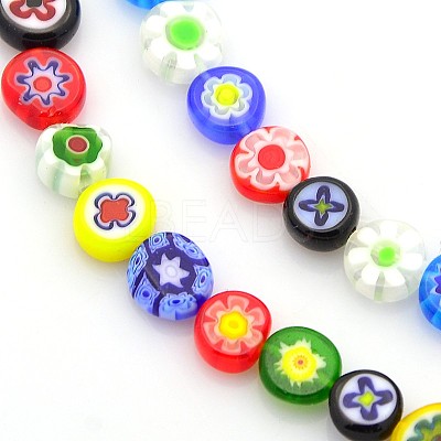 Handmade Millefiori Glass Bead Strands LAMP-J033-8mm-M-1