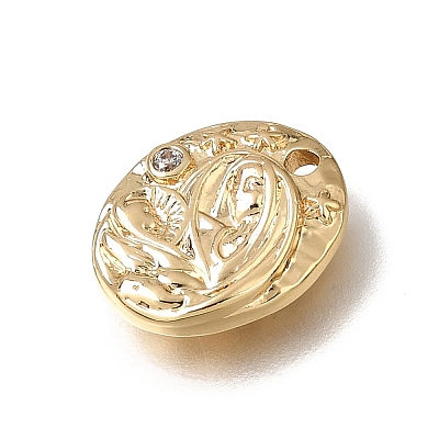 Brass Micro Pave Clear Cubic Zirconia Charms CU-CBA7960-10G-1