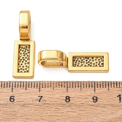 Tibetan Style Alloy Glue-on Flat Pad Bails TIBE-4710-AG-NR-1