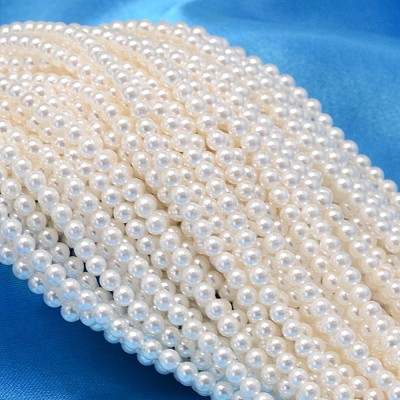 Round Shell Pearl Bead Strands BSHE-L011-3mm-A013-1