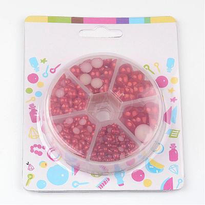 1Box ABS Plastic Imitation Pearl Dome Cabochons SACR-JP0001-01-1