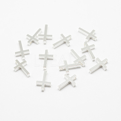 Brass Tiny Cross Charms KK-F718-08S-1