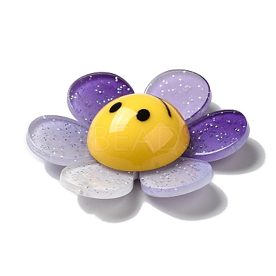 Acrylic Big Pendants with Glitter Powder MACR-M023-03F-1