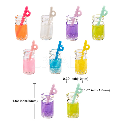 70Pcs 7 Colors Transparent Resin Pendants RESI-CJ0002-08-1