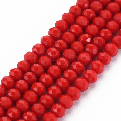 Opaque Solid Color Glass Beads Strands EGLA-A034-P6mm-D22-1