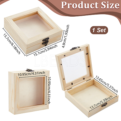 Wood Storage Display Cases CON-WH0001-64-1