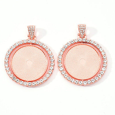 Alloy Pendant Cabochon Settings PALLOY-S107-005RG-RS-1