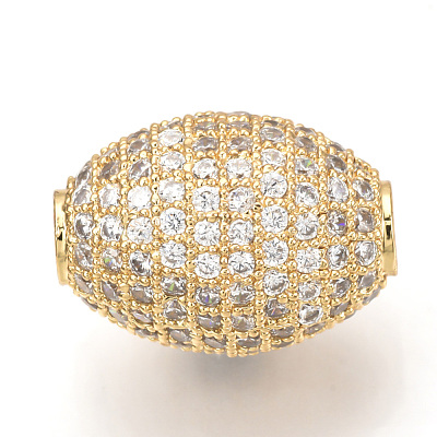 Brass Micro Pave Cubic Zirconia Beads ZIRC-Q013-128G-1