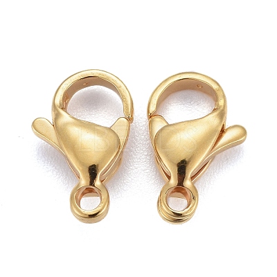 304 Stainless Steel Lobster Claw Clasps X-STAS-H352-01D-G-1
