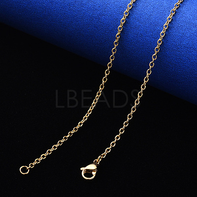PVD Vacuum Plating 304 Stainless Steel Cable Chain Necklace NJEW-S420-007A-G-1