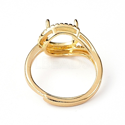 Adjustable Brass Solitaire Ring Settings KK-L193-02G-1