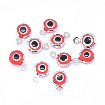 Handmade Evil Eye Lampwork Charms KK-F764-13P-02-1