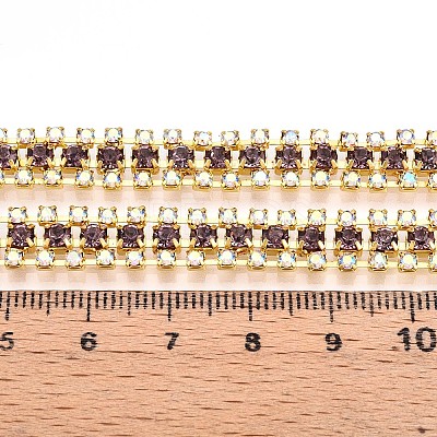 Iron Rhinestone Cup Chains CH-T006-04G-05-1