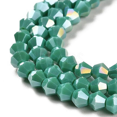 Opaque Solid Color Electroplate Glass Beads Strands EGLA-A039-P4mm-B07-1