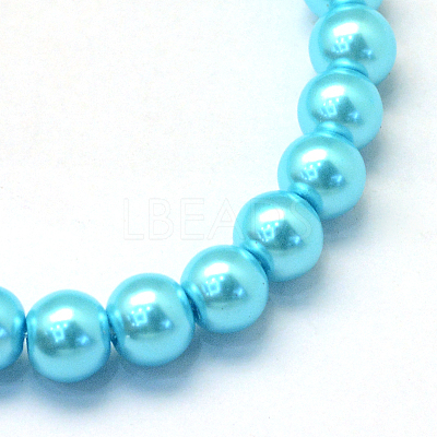 Baking Paint Pearlized Glass Pearl Round Bead Strands X-HY-Q003-6mm-48-1