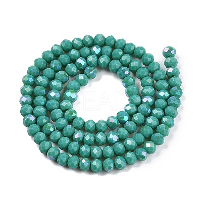 Electroplate Opaque Solid Color Glass Beads Strands EGLA-A044-P4mm-L31-1