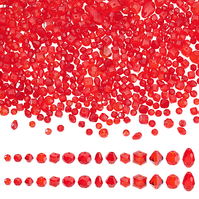 810Pcs 14 Styles Faceted Glass Beads GLAA-ME0001-09-1