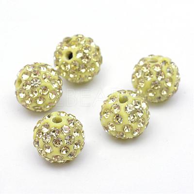Polymer Clay Pave Rhinestone Beads RB-Q197-10mm-24-1