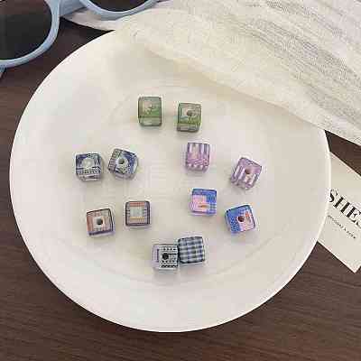 Printed Opaque Acrylic Beads OACR-N163-33-1