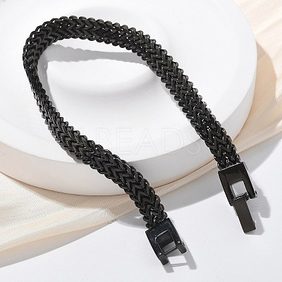 304 Stainless Steel Wheat Chain Bracelets for Women Men STAS-N117-02EB-1