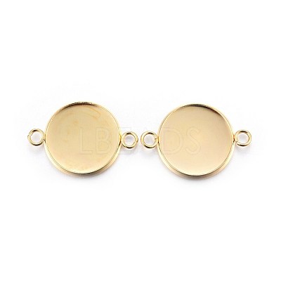 201 Stainless Steel Cabochon Connector Settings X-STAS-F191-15G-F-1