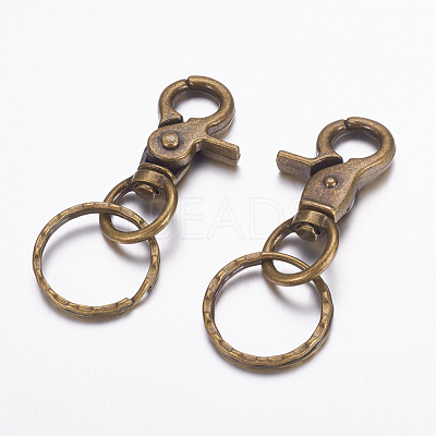 Iron Swivel Clasps with Key Rings HJEW-H017-AB-1