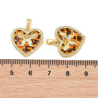 Brass Micro Pave Clear Cubic Zirconia Pendants CU-CBA415D-11G-04-1