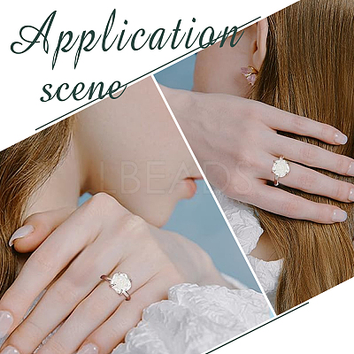 1Pc Adjustable Rhodium Plated Sterling Silver Finger Ring Components STER-BBC0006-95P-1