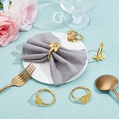 16Pcs Christmas Theme Alloy Napkin Rings AJEW-GF0013-16G-1