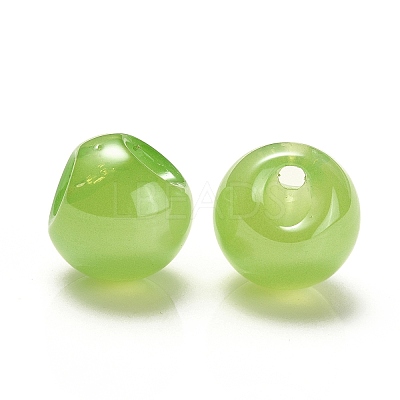 Opaque Acrylic Beads OACR-G012-03G-1