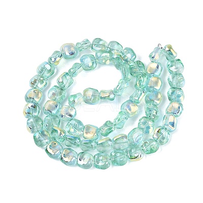 Electroplate Transparent Glass Beads Strands EGLA-N057-02A-02-1