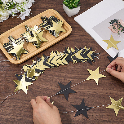 10Pcs Paper Star Congratuation Banners AJEW-CN0005-40A-1