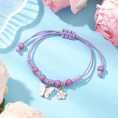 Adjustable Nylon Cord Braided Bead Bracelets for Women BJEW-JB11409-03-1