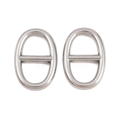 304 Stainless Steel Oval Links Connector Charms STAS-F366-02A-P-1