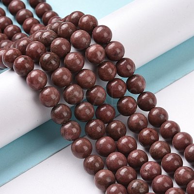 Natural Rhodonite Round Bead Strands G-J302-10-4mm-1