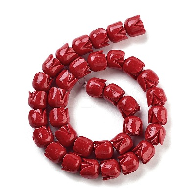 Synthetic Coral Flower Rose Beads Strands CORA-U001-01B-03-1