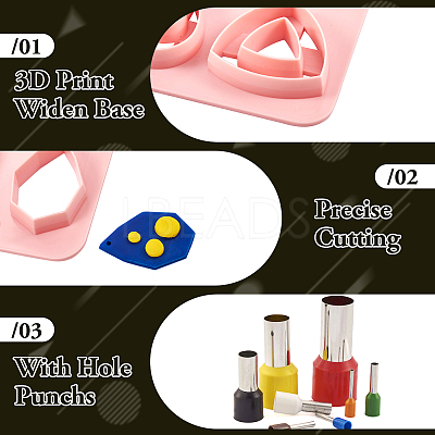 2Pcs 2 Style Trapezoid & Rectangle & Teardrop & Square ABS Plastic Plasticine Tools DIY-TA0005-58-1