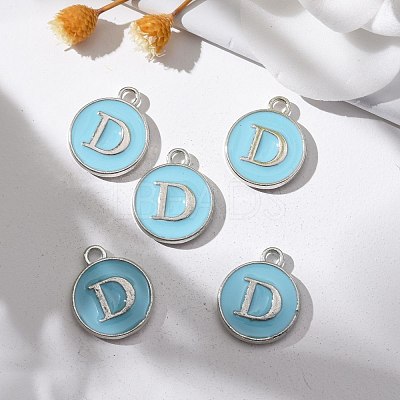 Platinum Plated Alloy Enamel Charms ENAM-S118-04D-P-1