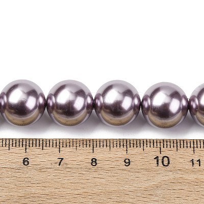 Electroplated Shell Pearl Beads Strands BSHE-G041-14mm-02-1